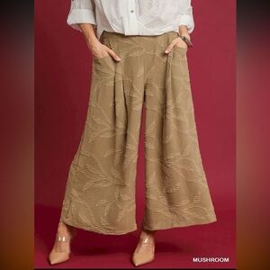 Umgee Mushroom Wide-Leg Pants